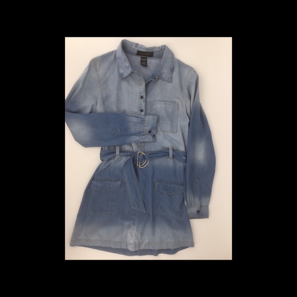 Eighty Eight Premium Sz Small Chambray Mini Dress - Picture 9 of 11